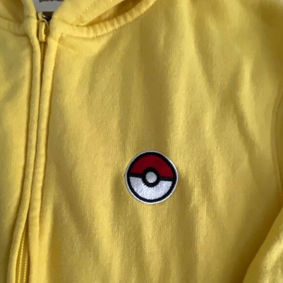 Nearly New! Pokémon Pikachu Yellow Hooded Zip Up Fleece Hoodie - Size Large - Picture 5 of 8